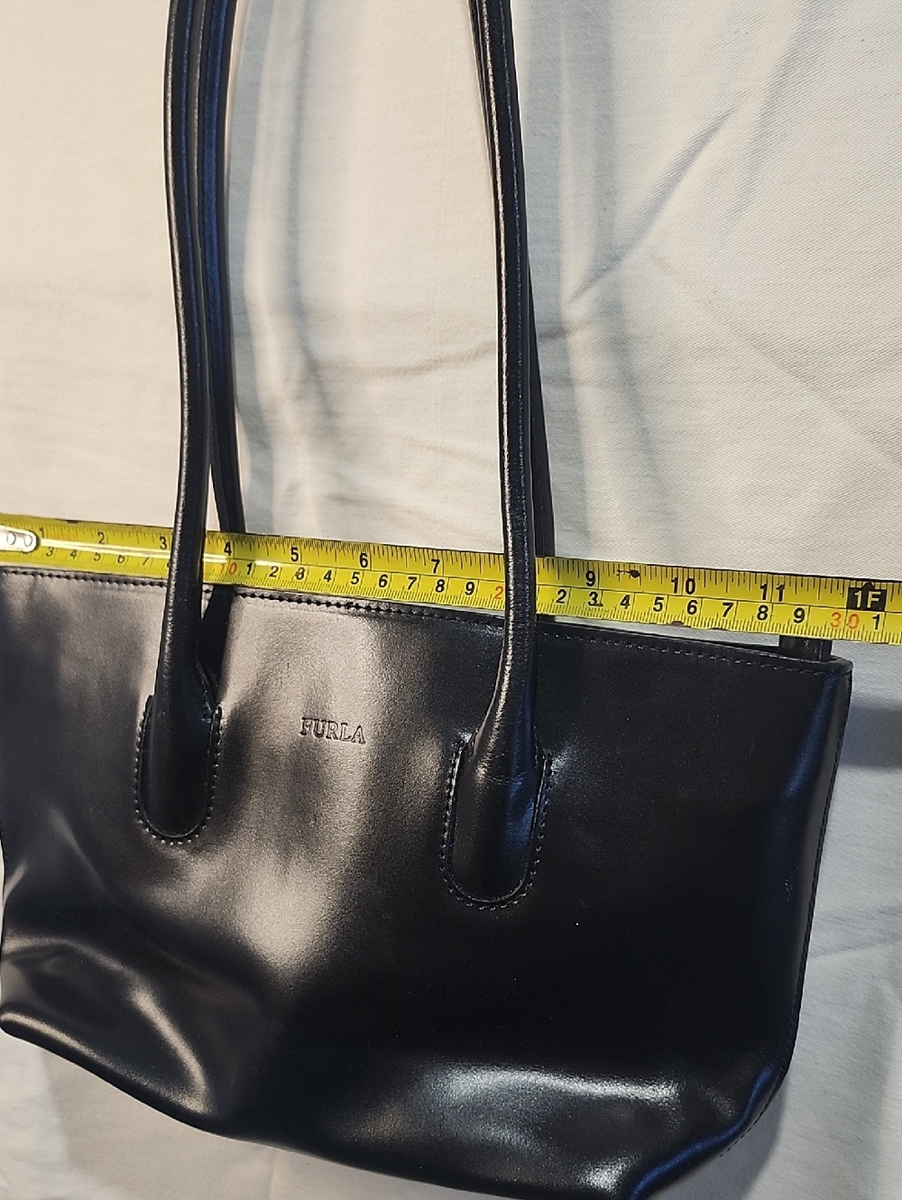 Furla Black Leather Tote with Double Handles - Picture 11 of 13